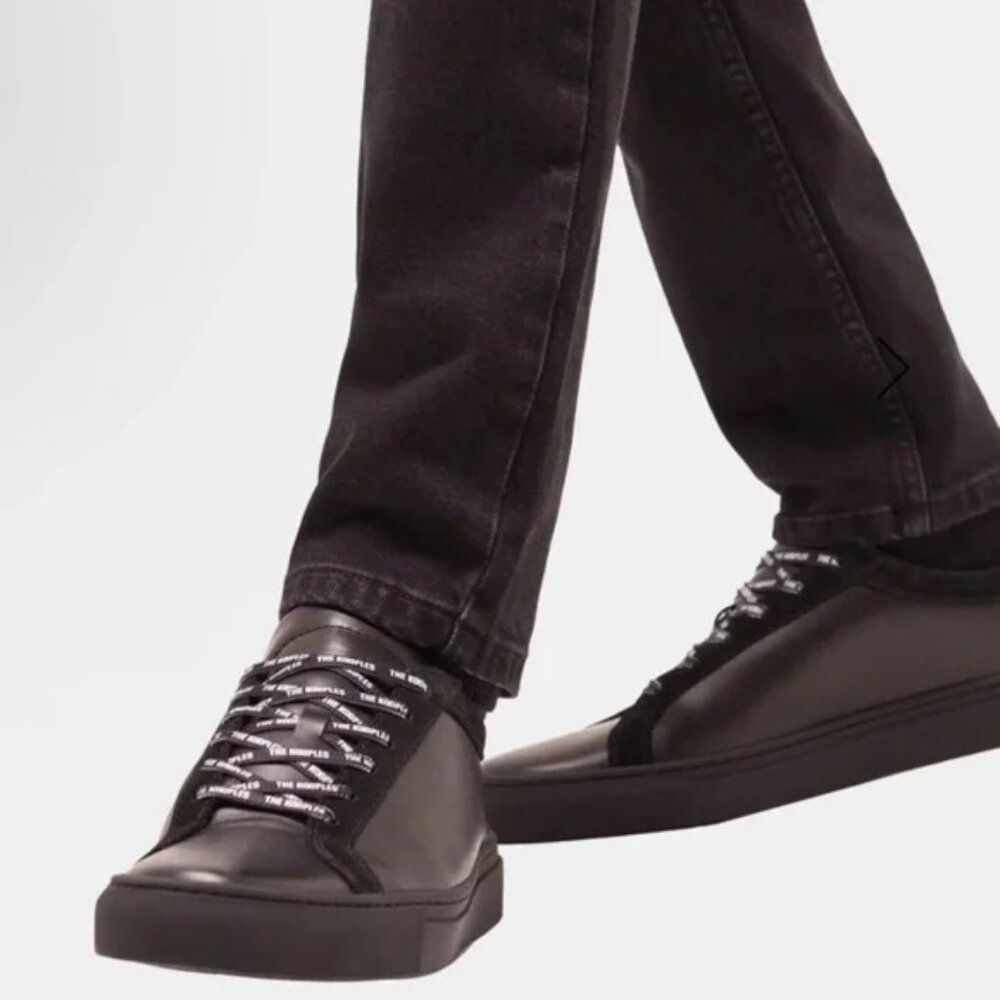 NEW | THE KOOPLES Leather Sneakers Black Unisex FR 38 (Women 7)